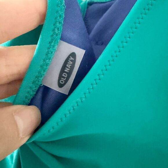 Old Navy Tie Front One Piece Swimsuit in Teal - Size S - Picture 4 of 5